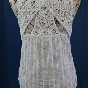 Jessamine crochet detail tank top